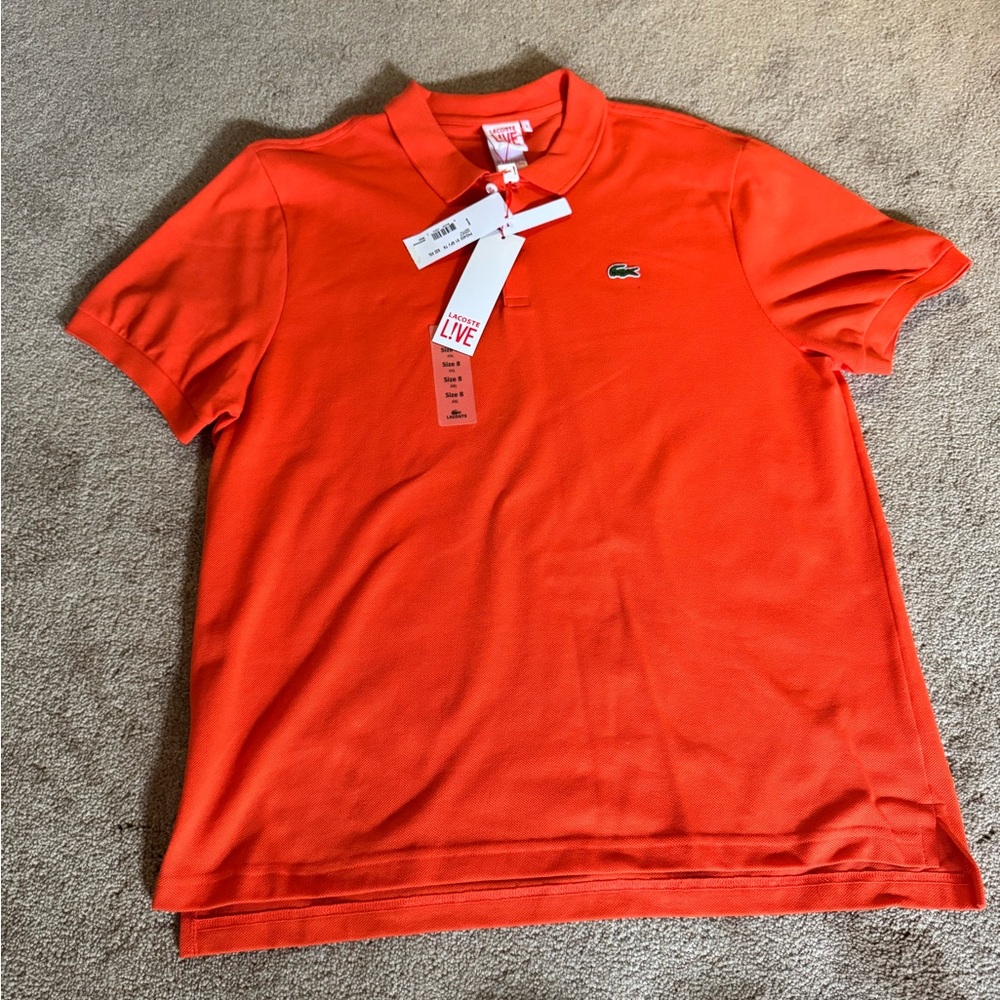 Lacoste Men's Orange Polo Shirt